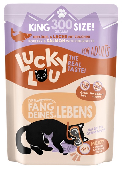 Lucky Lou Lifestage Adult Drób i łosoś saszetka 300g - Image 4