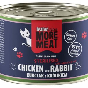 BUBAlicious Kot More Meat Sterilised kurczak i królik puszka 185g