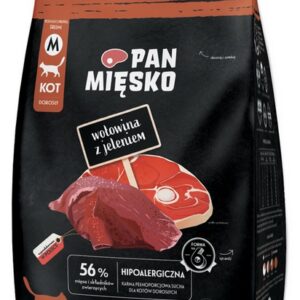 Pan Mięsko Karma sucha dla kota - wołowina i jeleń chrupki M 400g
