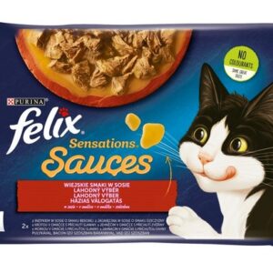 Felix Sensations Sauces Wiejskie Smaki indyk/jagnięcina w sosie saszetki 4x85g