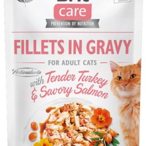 Brit Care Cat Fillets In Gravy Tender Turkey & Savory Salmon saszetka 85g