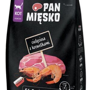Pan Mięsko Karma sucha dla kota - cielęcina i krewetki chrupki S 1,6kg