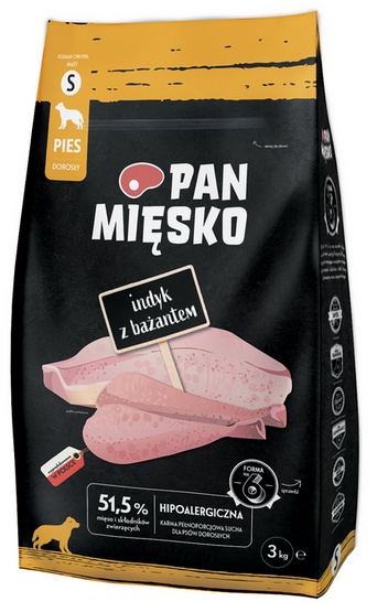 Pan Mięsko Karma sucha dla psa - indyk i bażant chrupki S 3kg - Image 2