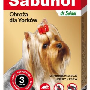 Sabunol GPI Obroża przeciw pchłom dla yorka ozdobna różowa 35cm