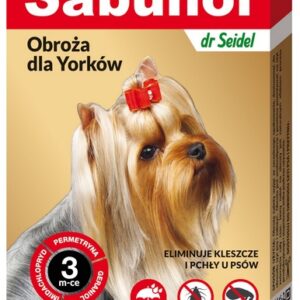 Sabunol GPI Obroża przeciw pchłom dla yorka ozdobna czarna 35cm