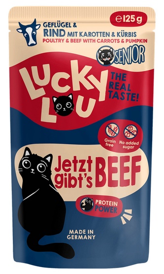 Lucky Lou Lifestage Senior Drób i wołowina saszetka 125g - Image 2