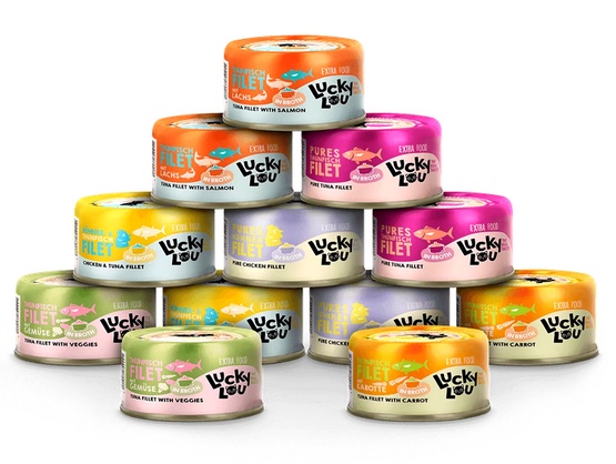 Lucky Lou Extrafood Broth-Mix-Box Multipack w bulionie puszki 12x70g - Image 2