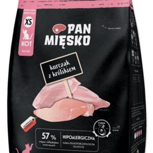 Pan Mięsko Karma sucha dla kociąt - kurczak i królik chrupki XS 400g