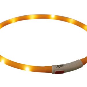 Trixie Opaska LED USB silikonowa XS-XL 70/1cm pomarańczowa