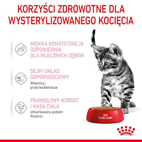 Royal Canin Kitten Sterilised karma mokra w sosie dla kociąt od 6 do 12 miesiąca życia, sterylizowanych saszetka 85g - Image 4
