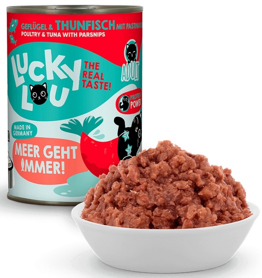 Lucky Lou Lifestage Adult Drób i tuńczyk puszka 400g - Image 2