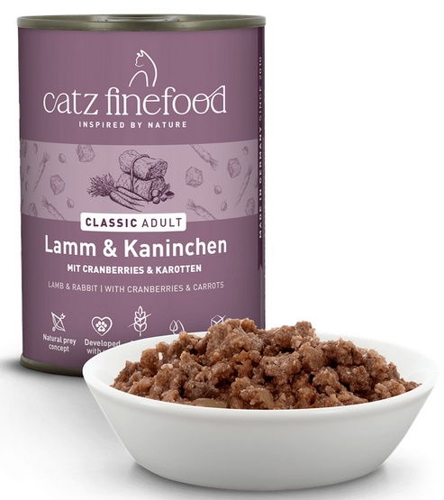 Catz Finefood Classic Jagnięcina i Królik (N.11) puszka 400g - Image 2