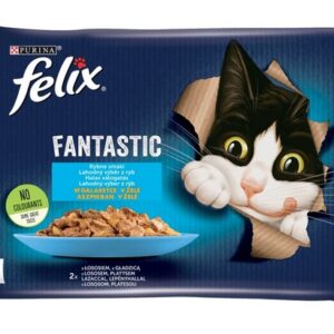 Felix Fantastic Rybne Smaki łosoś/gładzica w galaretce saszetki 4x85g