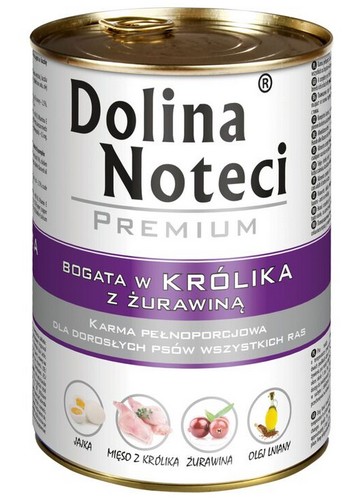 Dolina Noteci Premium Pies Królik i żurawina puszka 400g - Image 2