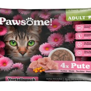 Pawsome Adult Pute - indyk saszetki 4x85g