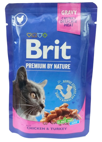 Brit Premium Cat Adult Kurczak + Indyk saszetka 100g - Image 2