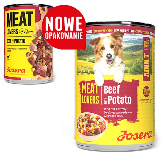 Josera Pies Meat Lovers Menu Wołowina z ziemniakami puszka 400g - Image 2