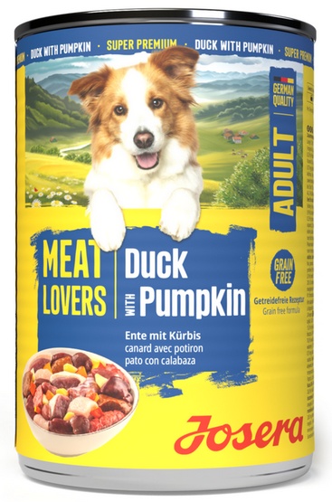 Josera Pies Meat Lovers Menu Kaczka z dynią puszka 400g