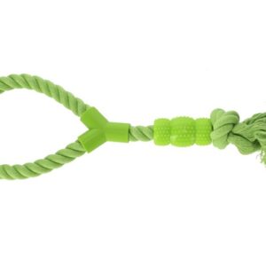 Dingo Zabawka dla psa - Sznur z gryzakiem Denta Fresh 41cm zielony