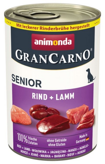 Animonda GranCarno Original Senior Rind Lamm Wołowina + Jagnięcina puszka 400g - Image 3