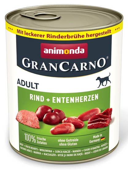Animonda GranCarno Original Adult Rind Entenherzen Wołowina + Serca kacze puszka 800g - Image 2