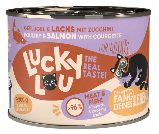 Lucky Lou Lifestage Adult Drób i łosoś puszka 200g - Image 3