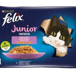 Felix Fantastic Junior kurczak/łosoś w galaretce saszetki 4x85g