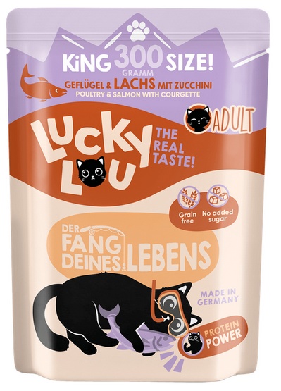 Lucky Lou Lifestage Adult Drób i łosoś saszetka 300g - Image 2