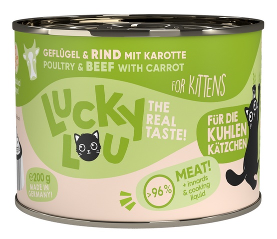 Lucky Lou Lifestage Kitten Drób i wołowina puszka 200g - Image 3