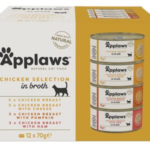 Applaws puszki dla kota Multipack Chicken 12x70g