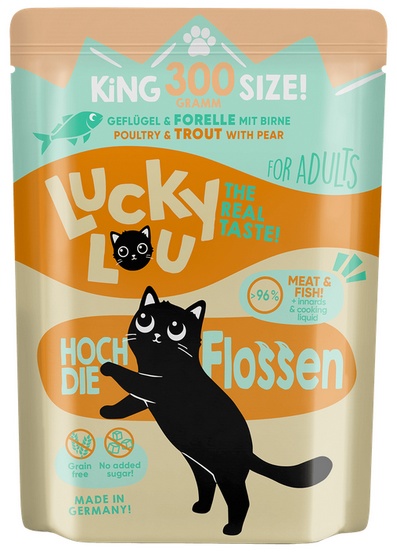 Lucky Lou Lifestage Adult Drób i pstrąg saszetka 300g - Image 4