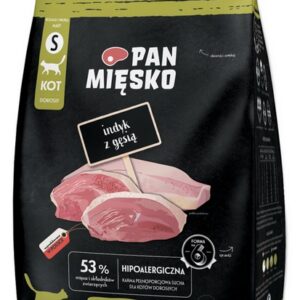 Pan Mięsko Karma sucha dla kota - indyk i gęś chrupki S 400g
