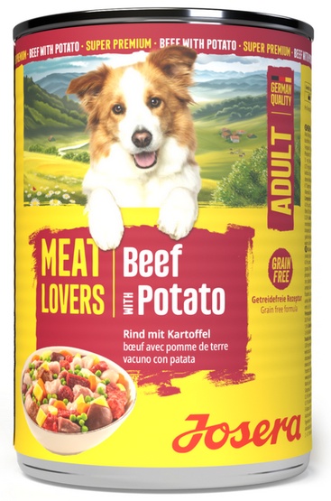 Josera Pies Meat Lovers Menu Wołowina z ziemniakami puszka 400g