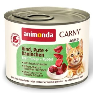 Animonda Carny Adult Wołowina, Indyk + Królik puszka 200g