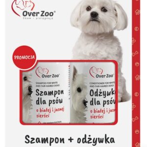 Over Zoo Dwupak Szampon + Odżywka dla białej sierści