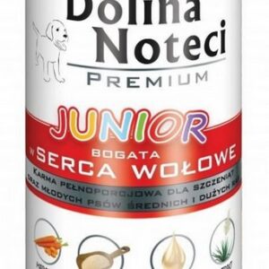 Dolina Noteci Premium Pies Junior Serca wołowe puszka 400g