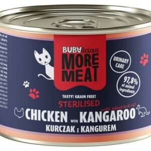 BUBAlicious Kot More Meat Sterilised kurczak i kangur puszka 185g