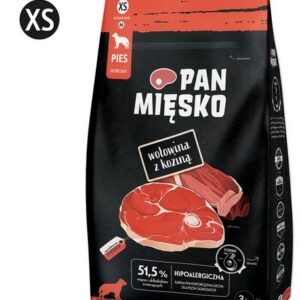 Pan Mięsko Karma sucha dla psa - wołowina i kozina chrupki XS 3kg