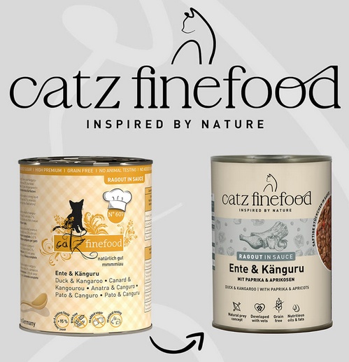 Catz Finefood Ragout in Sauce Kaczka i Kangur (N.607) puszka 380g - Image 3