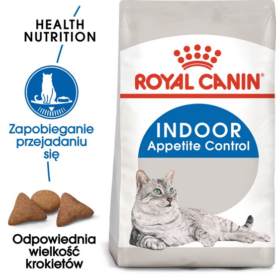 Royal Canin Indoor Appetite Control karma sucha dla kotów dorosłych przebywających w domu, domagających się jedzenia 400g
