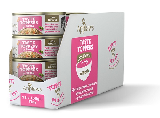 Applaws Dog Taste Toppers puszka z kurczakiem, łososiem i warzywami 156g - Image 4