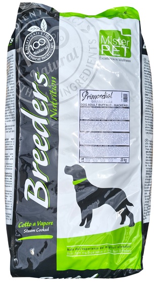 Primordial Breeders Dog Grain Free Adult Buffalo & Mackerel 20kg