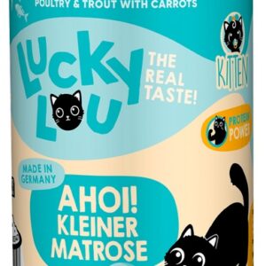 Lucky Lou Lifestage Kitten Drób i pstrąg puszka 400g