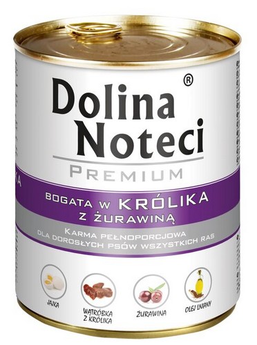 Dolina Noteci Premium Pies Królik i żurawina puszka 800g - Image 2
