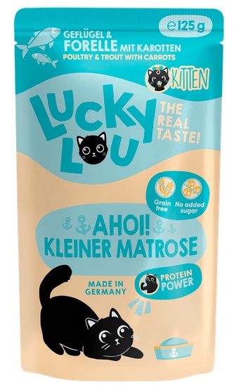 Lucky Lou Lifestage Kitten Drób i pstrąg saszetka 125g - Image 2