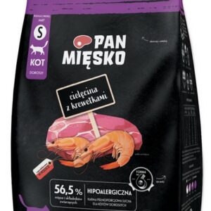 Pan Mięsko Karma sucha dla kota - cielęcina i krewetki chrupki S 400g
