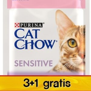 Purina Cat Chow Sensitive Łosoś saszetki 3+1 GRATIS 4x85g