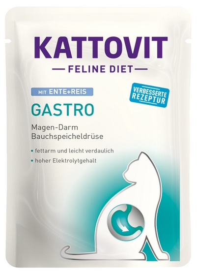Kattovit Feline Diet Gastro kaczka i ryż saszetka 85g - Image 4