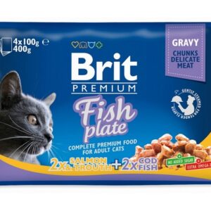 Brit Premium Cat Adult Fish Plate saszetki 4x100g