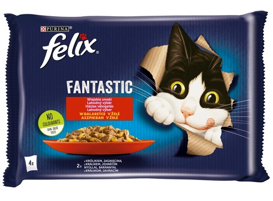 Felix Fantastic Wybór Mięs (królik+jagnięcina) w galaretce saszetki 4x85g - Image 2